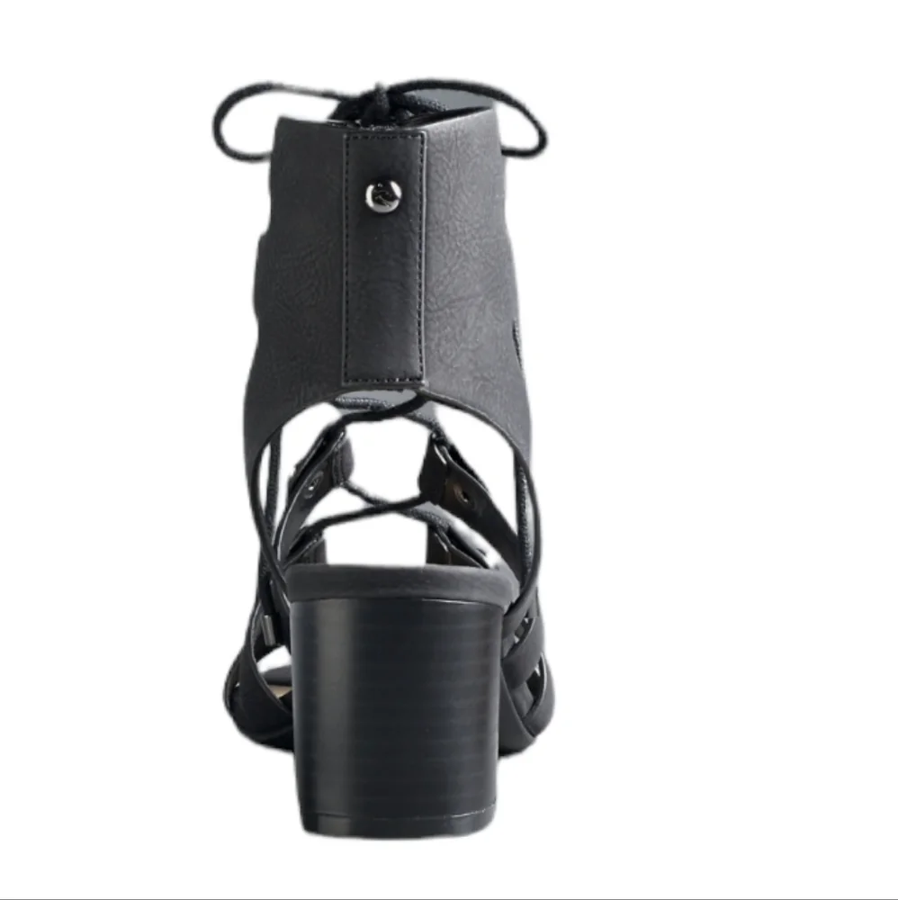 Simply Vera Vera Wang Sandals Back Gladiator Chunky Heel - Picture 3 of 16